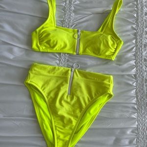Neon green bathing suit